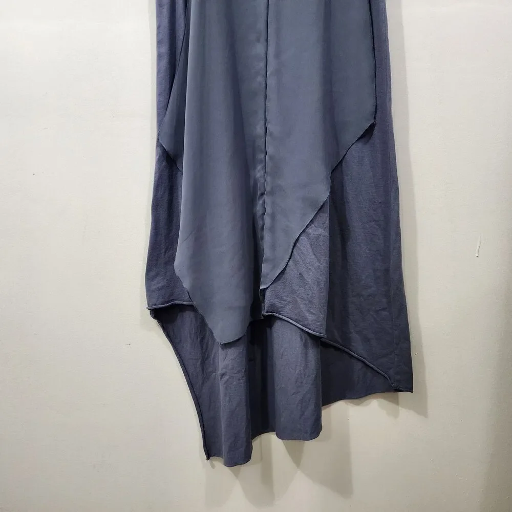 Soft Surroundings Amalfi Dress Storm Grey Lagenlook Layers Sleeveless Petite Med